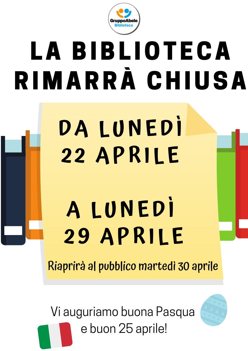 La biblioteca sarà chiusa da lunedì 22 aprile